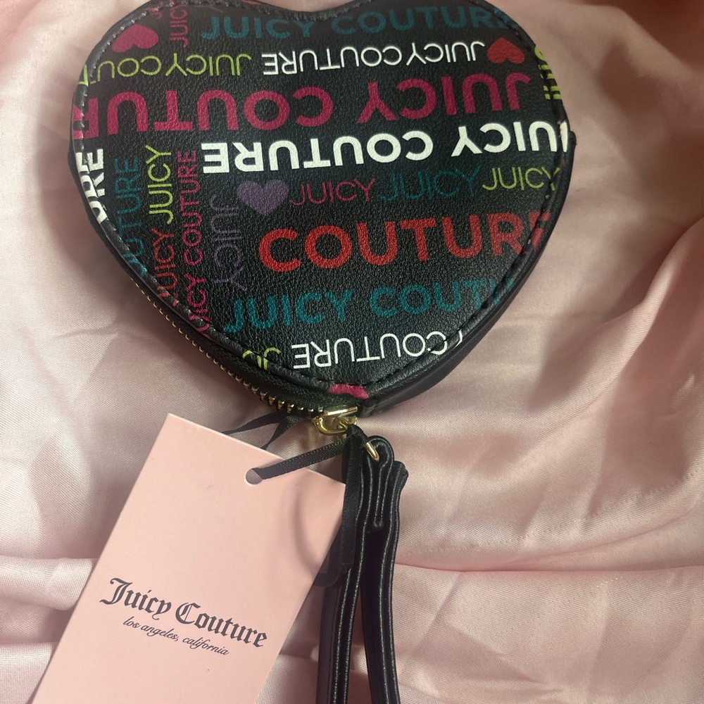 Juicy Couture Black and Red Clutch with Vibrant Design